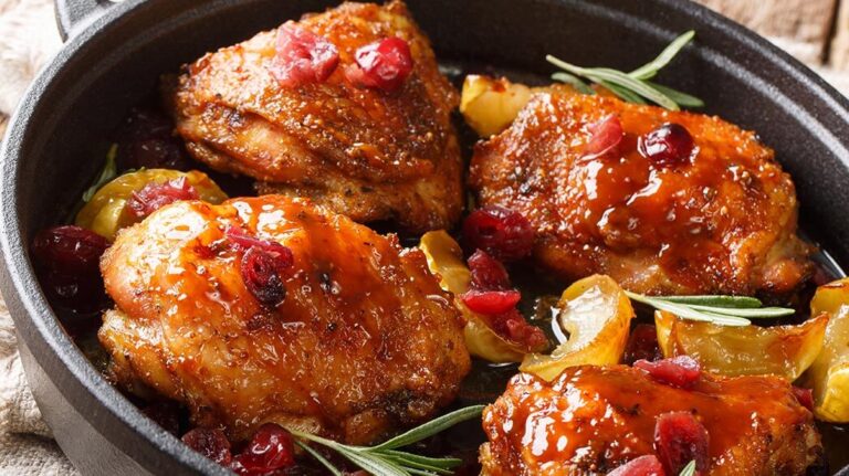 Chicken thighs marinated in wine